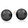 Pearl Stud Earrings With 9.5-10MM AAA Cultured Black Tahitian Pearls In 14 Karat Yellow Gold Image-1