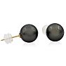 Pearl Stud Earrings With 9.5-10MM AAA Cultured Black Tahitian Pearls In 14 Karat Yellow Gold Image-2
