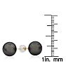 Pearl Stud Earrings With 9.5-10MM AAA Cultured Black Tahitian Pearls In 14 Karat Yellow Gold Image-4