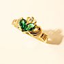 Emerald Claddagh Ring in 10k Yellow Gold Image-4