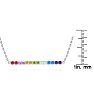 Pink Gemstones 1 Carat Natural Gemstone Rainbow Bar Necklace In 14K White Gold Image-3