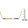 Pink Gemstones 1 Carat Natural Gemstone Rainbow Bar Necklace In 14K Yellow Gold Image-3