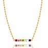 Pink Gemstones 1/2 Carat Natural Gemstone Rainbow Bar Necklace In 14K Yellow Gold Image-2