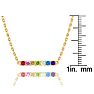 Pink Gemstones 1/2 Carat Natural Gemstone Rainbow Bar Necklace In 14K Yellow Gold Image-3