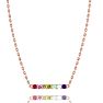 Pink Gemstones 1/2 Carat Natural Gemstone Rainbow Bar Necklace In 14K Rose Gold Image-2