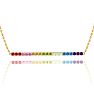 Pink Gemstones 1 1/2 Carat Natural Gemstone Rainbow Bar Necklace In 14K Yellow Gold Image-1