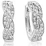 1/4ct Oval Shape Diamond Infinity Hoop Earrings. One Of Our Most Classic, Popular Style! Always Sells Out! Image-1