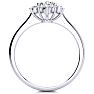1 Carat Floral Halo Diamond Engagement Ring in 14k White Gold (I-J, I1-I2) Image-3