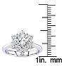 1 Carat Floral Halo Diamond Engagement Ring in 14k White Gold (I-J, I1-I2) Image-5