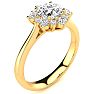 1 Carat Floral Halo Diamond Engagement Ring in 14k Yellow Gold.  Fantastic Deal For A Beautiful On-Trend Ring! Image-2