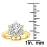 1 Carat Floral Halo Diamond Engagement Ring in 14k Yellow Gold.  Fantastic Deal For A Beautiful On-Trend Ring! Image-5