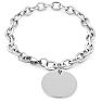Ladies Dangling Circle Tag Bracelet In Stainless Steel, With Free Custom Engraving Image-2