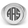Mens Stainless Steel Circle Signet Ring, With Free Custom Engraving Image-1