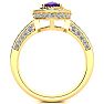1 1/2 Carat Oval Shape Amethyst and Halo Diamond Ring In 14 Karat Yellow Gold Image-3