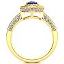1 1/2 Carat Oval Shape Tanzanite and Halo Diamond Ring In 14 Karat Yellow Gold Image-3