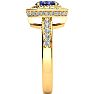 1 1/2 Carat Oval Shape Tanzanite and Halo Diamond Ring In 14 Karat Yellow Gold Image-4