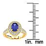 1 1/2 Carat Oval Shape Tanzanite and Halo Diamond Ring In 14 Karat Yellow Gold Image-5