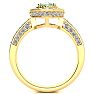 1 1/2 Carat Oval Shape Green Amethyst and Halo Diamond Ring In 14 Karat Yellow Gold Image-3