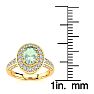 1 1/2 Carat Oval Shape Green Amethyst and Halo Diamond Ring In 14 Karat Yellow Gold Image-5