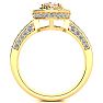 1-1/2 Carat Oval Shape Morganite and Halo Diamond Ring In 14 Karat Yellow Gold Image-3