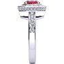 1 1/2 Carat Oval Shape Ruby and Halo Diamond Ring In 14 Karat White Gold Image-4