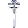 1 2/3 Carat Oval Shape Sapphire and Halo Diamond Ring In 14 Karat White Gold Image-4