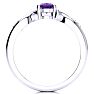 3/4 Carat Oval Shape Amethyst and Four Diamond Ring In 10 Karat White Gold Image-3