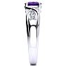 3/4 Carat Oval Shape Amethyst and Four Diamond Ring In 10 Karat White Gold Image-4