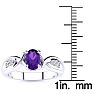 3/4 Carat Oval Shape Amethyst and Four Diamond Ring In 10 Karat White Gold Image-5