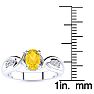 1 Carat Oval Shape Citrine and Four Diamond Ring In 10 Karat White Gold Image-5