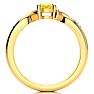 1 Carat Oval Shape Citrine and Four Diamond Ring In 10 Karat Yellow Gold Image-3