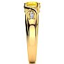 1 Carat Oval Shape Citrine and Four Diamond Ring In 10 Karat Yellow Gold Image-4