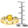 1 Carat Oval Shape Citrine and Four Diamond Ring In 10 Karat Yellow Gold Image-5