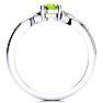 1 Carat Oval Shape Peridot and Four Diamond Ring In 10 Karat White Gold Image-3