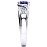 1 Carat Oval Shape Tanzanite and Four Diamond Ring In 10 Karat White Gold Image-4