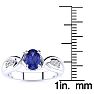 1 Carat Oval Shape Tanzanite and Four Diamond Ring In 10 Karat White Gold Image-5