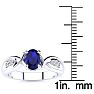 1 Carat Oval Shape Sapphire and Four Diamond Ring In 10 Karat White Gold Image-5