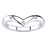 .05ct Five Diamond Bezel Set Wedding Band In 10K White Gold Image-1