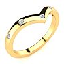.05ct Five Diamond Bezel Set Wedding Band In 10K Yellow Gold Image-2