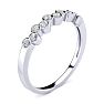 1/5ct Diamond Bezel Set Wedding Band In 10K White Gold Image-2