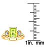 1 1/4 Carat Peridot and Two Diamond Heart Ring In 10 Karat Yellow Gold Image-5