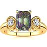 1 Carat Mystic Topaz Ring With Two Diamonds and Heart Design In 10 Karat Yellow Gold Image-1
