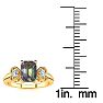 1 Carat Mystic Topaz Ring With Two Diamonds and Heart Design In 10 Karat Yellow Gold Image-5