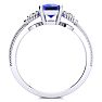 1 1/4 Carat Tanzanite and Two Diamond Heart Ring In 10 Karat White Gold Image-3