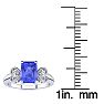 1 1/4 Carat Tanzanite and Two Diamond Heart Ring In 10 Karat White Gold Image-5
