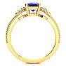 1 1/4 Carat Tanzanite and Two Diamond Heart Ring In 10 Karat Yellow Gold Image-3