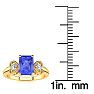 1 1/4 Carat Tanzanite and Two Diamond Heart Ring In 10 Karat Yellow Gold Image-5