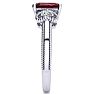 Garnet Ring: Garnet Jewelry: 1 1/2 Carat Garnet and Two Diamond Heart Ring In 10 Karat White Gold Image-4
