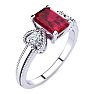 1 Carat Ruby and Two Diamond Heart Ring In 10 Karat White Gold Image-2