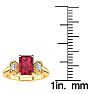 1 Carat Ruby and Two Diamond Heart Ring In 10 Karat Yellow Gold Image-5